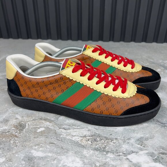 Gucci x Dapper Dan Adidas Web G74 GG Monogram Sneakers Brown 8.5 US 38.5 EUR - Picture 5 of 12